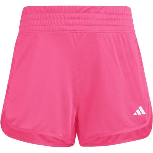 Adidas Women's Pacer Essentials Knit High-Rise Training Shorts Pink and White - Picture 2 of 6